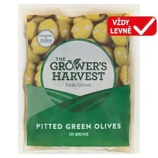The Grower's Harvest Zelené vypeckované olivy ve slaném nálevu 195g