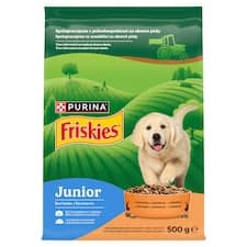 Friskies Junior granule pro štěňata kuře, zelenina s mlékem 500g