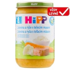 HiPP Bio zelenina a rýže s telecím masem 220g