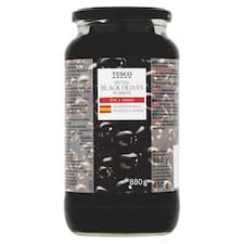 Černé olivy bez pecky ve slaném nálevu 880g