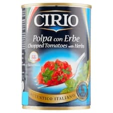 Cirio Loupaná krájená rajčata v rajčatové šťávě s bylinkami 400g
