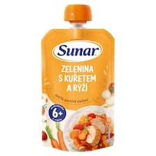 Sunar příkrm zelenina s kuřetem a rýži  6m+, 120g