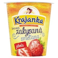 Krajanka Zakysaná krémová smetana jahoda 130g