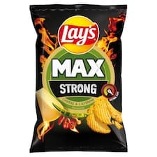 Lay's Max Strong smažené bramborové lupínky s příchutí sýra a pikantních papriček 120g