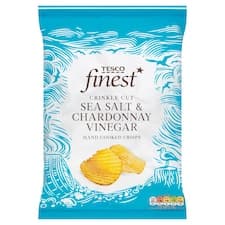 Finest Smažené vroubkované bramborové lupínky s příchutí vinného octa s mořskou solí 150g