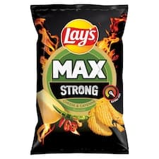 Lay's Max Strong smažené bramborové lupínky s příchutí sýra a pikantních papriček 55g