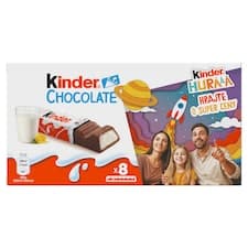 Kinder Chocolate Tyčinky z mléčné čokolády s mléčnou náplní 8 ks 100g