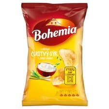 Bohemia Chips s příchutí čerstvý sýr a jarní cibulka 130g