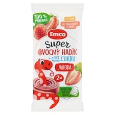 Emco Super ovocný hadík jahoda 2 ks 20g