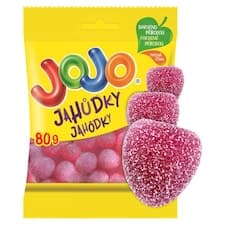 JOJO Jahůdky želé bonbóny s jahodovou příchutí 80g