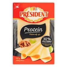Président Protein polotvrdý sýr plátky 100g