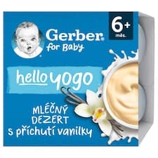 GERBER hello yogo mléčný dezert s příchutí vanilky 4 x 100g