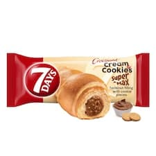 7 Days Croissant Super Max Cream & Cookies s lískooříškovým krémem s kousky sušenek 110g