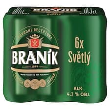 Braník Pivo výčepní světlé 6 x 0,5l