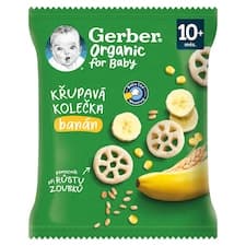 GERBER Organic chewing wheels křupavá kolečka s banánem 28g