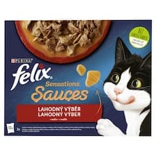 Felix Sensations Sauces kapsičky pro kočky hovězí, jehněčí, krůta, kachna v omáčce 12 x 85g