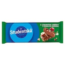 ORION Studentská pečeť Mléčná čokoláda s kousky lískových oříšků, s rozinkami a želé 90g