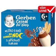 GERBER Cereal mlíčko s kaší s příchutí kakaa 2 x 200ml