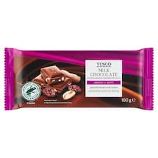 Mléčná čokoláda s rozinkami a sekanými arašídy 100g