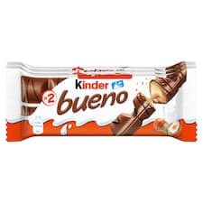 Kinder Bueno Oplatka s polevou z mléčné čokolády a s mléčnou a lískoořechovou náplní 3 x 43g