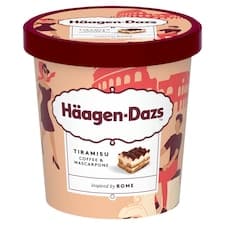 Häagen-Dazs Zmrzlina se sýrem mascarpone, polevou z kávy a kakaa a kousky kávového piškotu 420ml