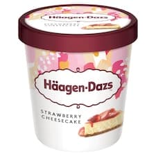 Häagen-Dazs Smetanová zmrzlina s jahodovou polevou, kousky sušenek a měkkým sýrem 460ml