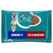 Purina ONE Senior kapsičky pro kočky hovězí 4 x 85g