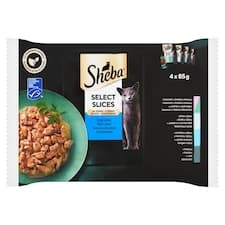 Sheba Select Slices rybí výběr ve šťávě 4 x 85g (340g)