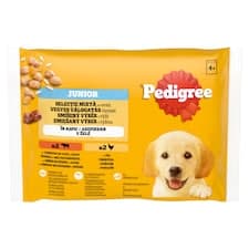 Pedigree Junior smíšený výběr s rýží v želé 4 x 100g (400g)