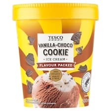 Mražený smetanový krém s vanilkovo-čokoládovou příchutí a s kakaovými sušenkami 500ml