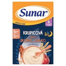 Sunar Mléčná kaše na dobrou noc krupicová příchuť skořice, jablko 210g