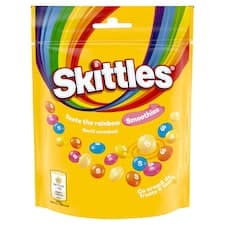 Skittles Smoothies žvýkací bonbóny v křupavé cukrové krustě s ovocnými a jogurtovými příchutěmi 152g