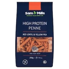 Sam Mills Penne těstoviny s vysokým obsahem proteinu z červené čočky a žlutého hrachu 250g