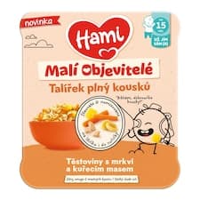 HAMI masozeleninový talířek Těstoviny s mrkví a kuřecím masem 200 g