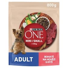 Purina ONE Mini Adult granule pro psy hovězí 800g