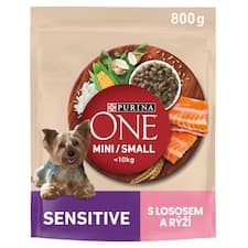 Purina ONE Mini Sensitive granule pro psy losos 800g