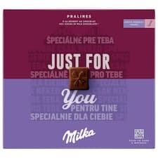 Milka bonboniéra Just For You, kakaová náplň 110g