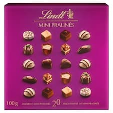 Lindt Mini Pralinés kolekce plněných čokoládových bonbónů z mléčné a hořké čokolády 100g