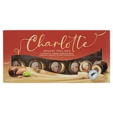 Charlotte Pralinky v hořké a mléčné čokoládě s lískooříškovým nugátem 200g