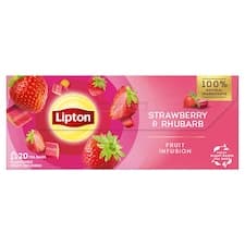Lipton Strawberry & Rhubarb aromatizovaný ovocný nálev 20 sáčků 32g