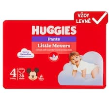 Huggies Little Movers plenkové kalhotky velikost 4 pro děti 9-14kg 36 ks