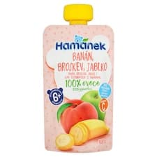 Hamánek Banán, broskev, jablko 100g