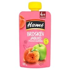 Hamé Broskev jablko ovocná svačinka 100g