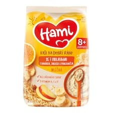 HAMI Mléčná kaše se 7 obilninami s jablkem, banánem a pomerančem 210g