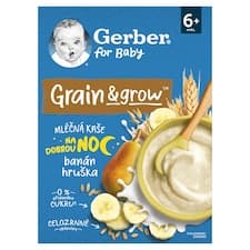 GERBER Mléčná kaše pšenično-ovesná banán a hruška 200g