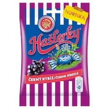 Hašlerky Černý rybíz bonbóny s příchutí bylin mentolu a černého rybízu 90g