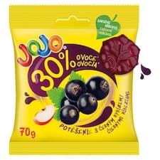 JOJO Potěšení Černý Rybíz želé bonbóny s ovocným pyré 70g