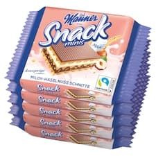 Manner Oplatky plněné lískooříškovým a mléčným krémem částečně máčené v kakaové tukové polevě 125g