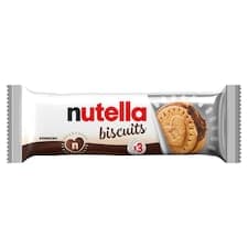 Nutella Biscuits sušenka plněná pomazánkou s lískovými ořechy a kakaem 3 ks 41,4g