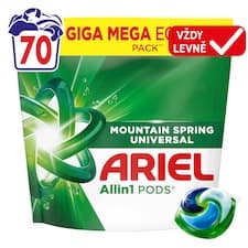 Ariel Allin1 PODS Tekuté Kapsle Na Praní Mountain Spring Universal, 70 Praní